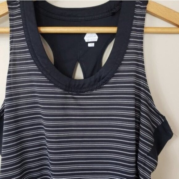 Bolle | Black Striped Athletic Workout Tank Top Size Large - Picture 3 of 5